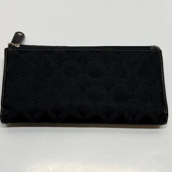 Coach Madison Op Art Flap Wallet Signature Black Canvas 43641 Checkbook EUC - Picture 6 of 16